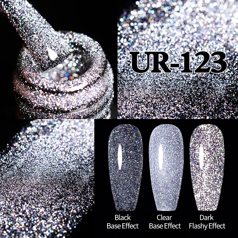 UR SUGAR 7.5ML Sparkling Reflective Glitter Gel Nail Polish Champagne Gold Sliver Manicure Semi Permanent UV Varnish Nail Art