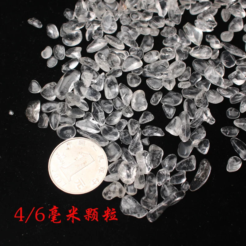 100g Crushed polished Clear Quartz Chips Large Granules  100% Natural Crystal Rock 3-7mm