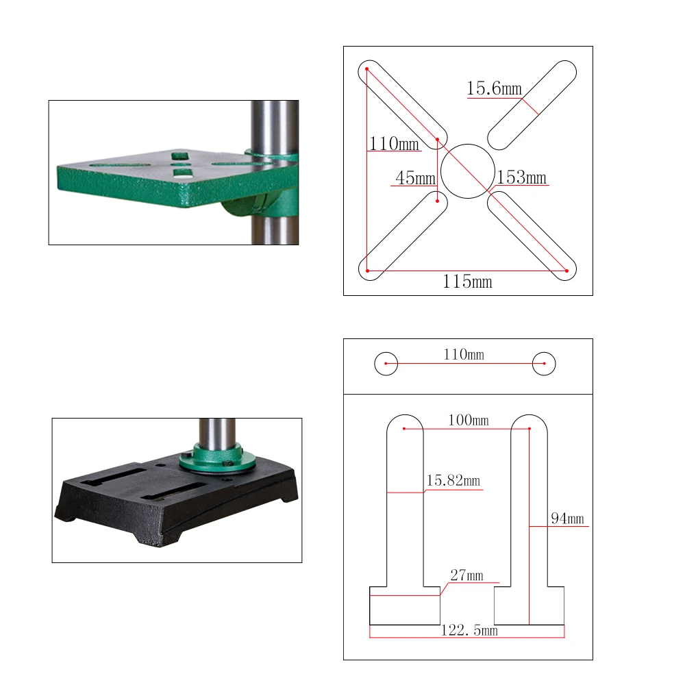 HISIMEN 8 inch HD2000 450W Variable Speed Drill Press Bench Drill Stand with Digital Speed Readout and Laser Light