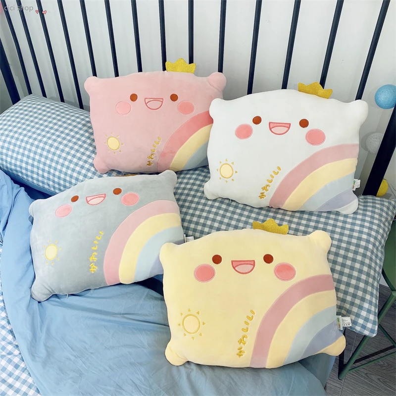 

45cm Soft Rainbow Clouds Pillow Colorful Cushion Sofa Chair Back Cushion Comfortable Bedroom Home Decoration Photo props Gifts