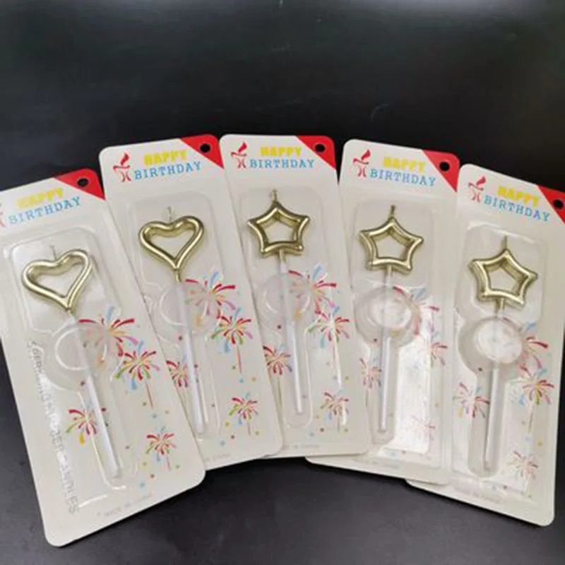 เด็กเทียนวันเกิด Gold-Plated วันเกิด Love Star โรแมนติกงานแต่งงานครบรอบเค้กเบเกอรี่ผลิตภัณฑ์