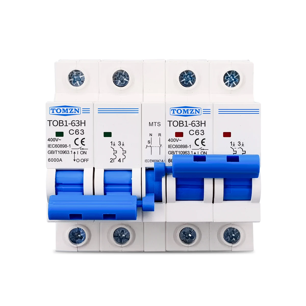 TOMZN 2P+2P MTS  AC Dual power Manual transfer switch Circuit breaker MCB 50Hz/60Hz