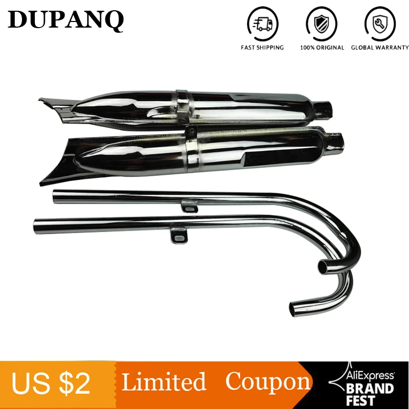 DUPANQ CJK750 Motorcycle Exhaust Connecting Pipe Muffler Chrome or Black 24HP 32HP Engine Ural Moto Case For R12 R71 M72 M1