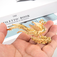 1PC New Creative Gold Phoenix Statue Incense Stick Holder Home Decor Accessories Mini Portable Incense Burner