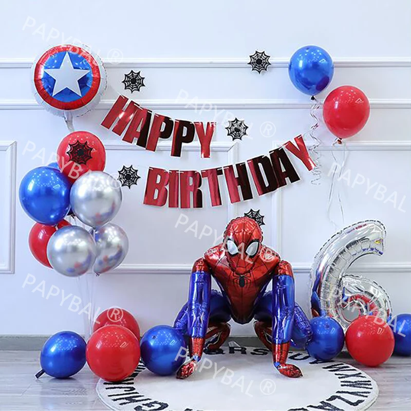 1set Bat Spiderman Party Balloons Giant Number Inflatable Ball Baby Shower Birthday Decoration Kids Toys Air Globos Anniversaire