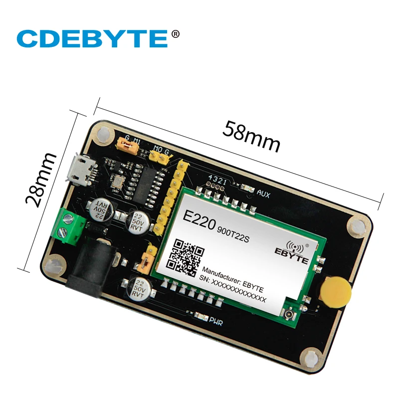 LoRa Test Board LLCC68 Module 868MHz 915MHz Test Kit USB Interface and Antenna UART Wireless Module CDEBYTE E220-900TBL-01