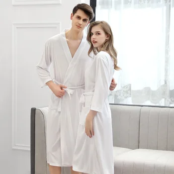 여름 커플 목욕 가운 남성 여성 타월 Nightwear 캐주얼 홈 라운지 가운 편안한 잠옷 домашняя одежда женская 