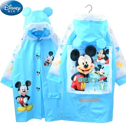 Disney Children Raincoat Poncho Boy Mickey Raincoat with Schoolbag Bit Cartoon Kid Student Raincoat Girl Minnie Raincoat Gifts