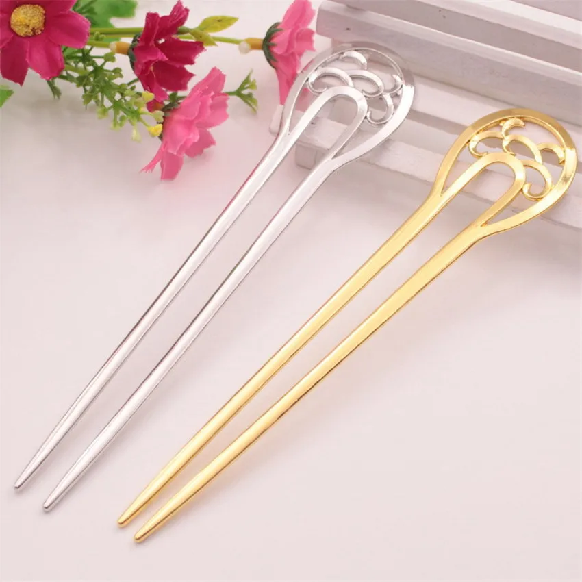 1 قطعة 160 مللي متر الرجعية U-شكل دبوس الشعر باريت غطاء الرأس سبيكة دبابيس الشعر مشبك شعر الزفاف الشعر باريت مجوهرات غطاء الرأس الإكسسوار