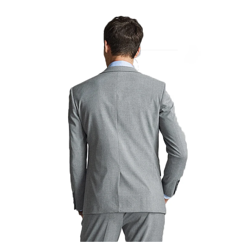 2020 I Più Nuovi di Modo Grigio Fila Singola di Due Pulsante Tre Pezzi Mans Suits Per Lo Sposo best Uomo D'affari E la Cena (giacca + Pantaloni + Vest)