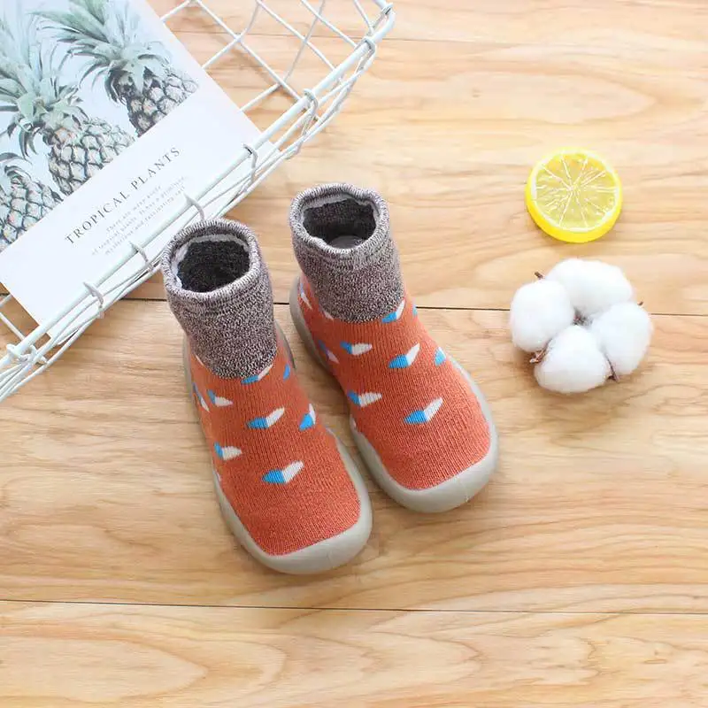 Children Anti-slip Shoes Newborn Baby Boy Girl Cotton Non-slip Floor Sock Rubber Sole Cartoon Indoor Booties Infant