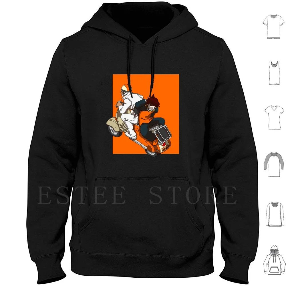 Bbb Pop Art هوديس كم طويل أنيمي مانغا معركة الدم حصار البرتقال سكوتر ليونارد نظارات خوذة البوب مروحة #1