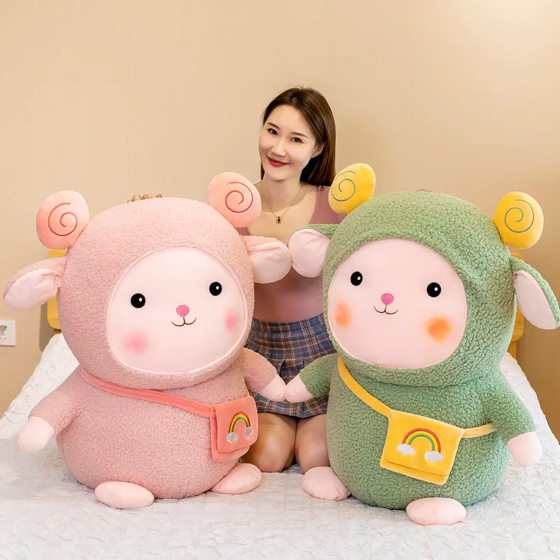 Cartoon Lamb Sheep Plush Toys Doll Pillow Soft Stuffed Animals Pillow Alpaca Cushion Baby Kids Children Girls Gifts Room Decor