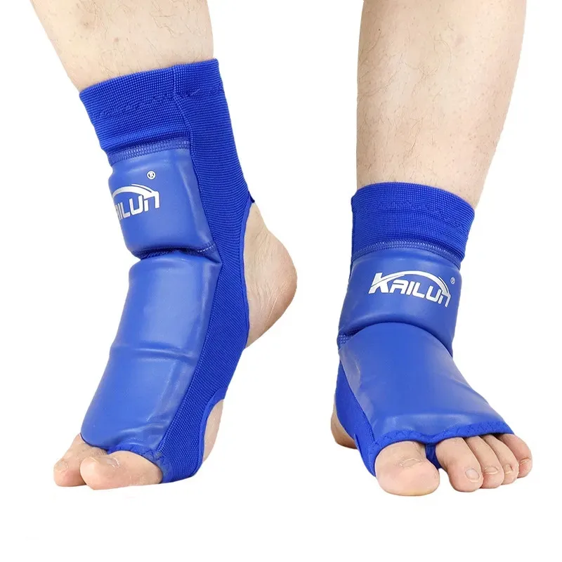 

PU Leather Instep Ankle Guard MMA Boxing Muay Thai Foot Guards Feet Protector Martial Arts Wushu Sanda Training Protective Gear