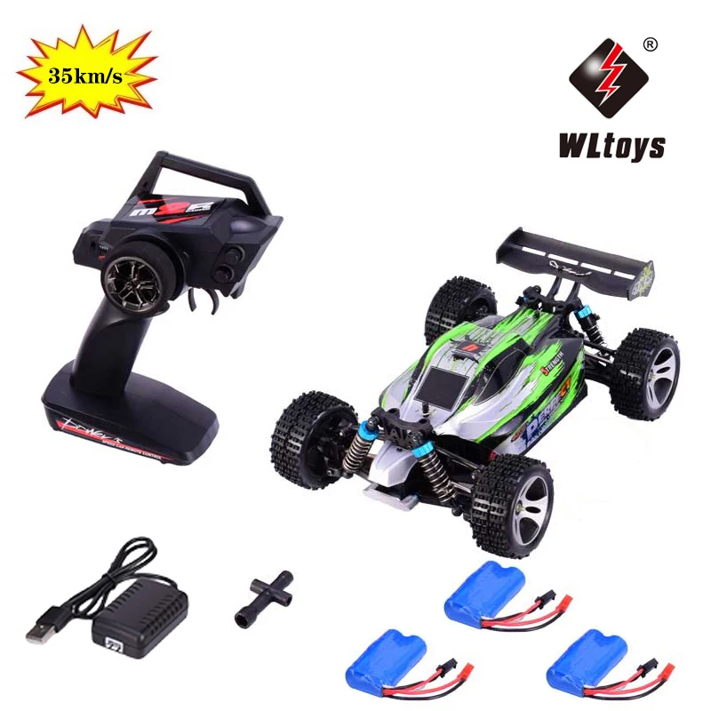 

1:18 Wltoys A959-A 2.4G 1/18 Scale 4WD RC Speedcar 35km/h Remote Control Racing High Speed Shockproof Off-Road Car Green Metal