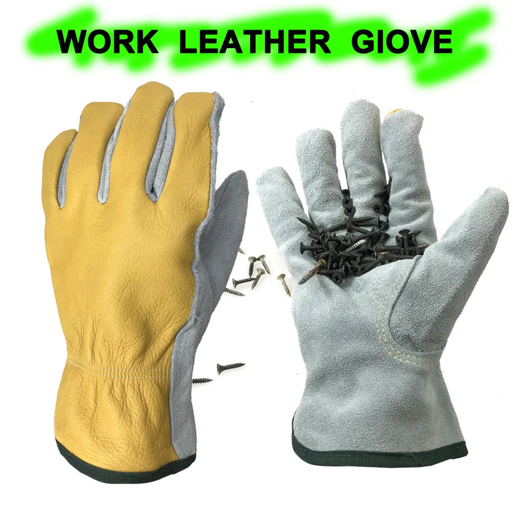 

2022 Gardening Leather Gloves Anti-scald Wear-resistant Tearing-resistant Puncture Proof Unisex Work Gloves