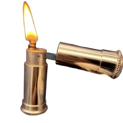 Vintage Pull-Out Brass Gasoline Lighter Retro Auto Ignition Nunchucks Handmade Antique Lighter