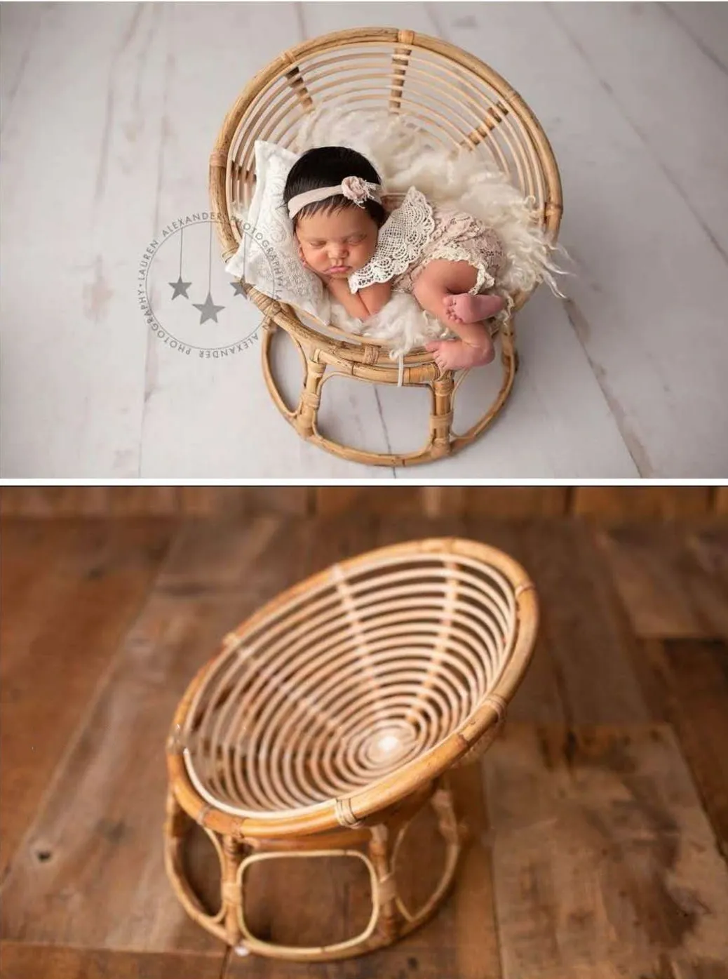 Newborn Photography Props Weaving Baskets Baby Photo Bed Posing Props Infant Photo Shoot Accessories Cany Beds