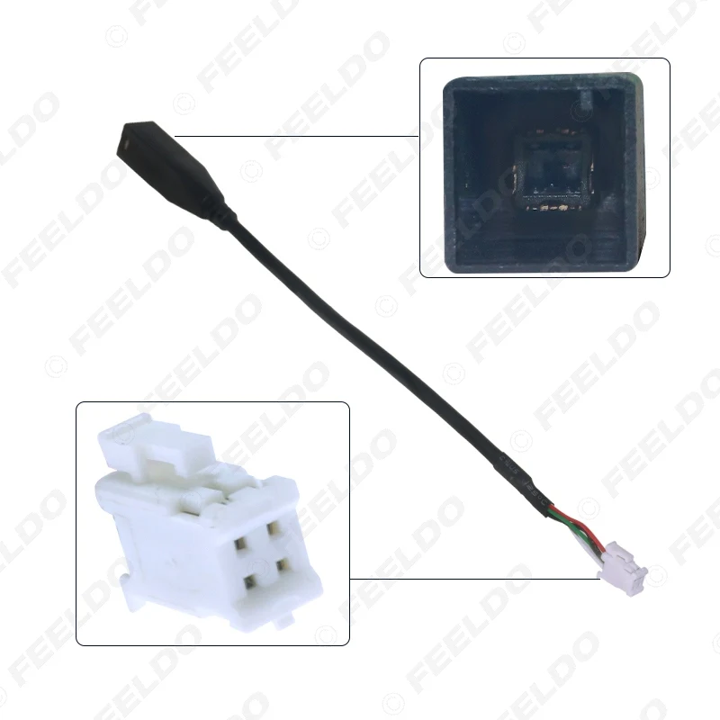 Cable Adaptador de Audio para Auto de 4 Pines a USB para Toyota Camry Corolla Mazda - Conector de Cable de Entrada USB Estándar para Auto (5 Piezas)