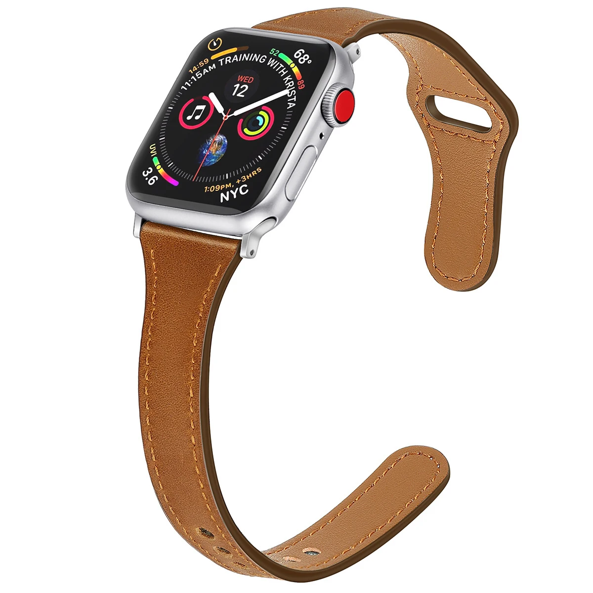 

Slim strap For Apple watch band 45mm 41mm 40mm 44mm iWatch 38mm 42mm Genuine Leather watchband bracelet Apple watch 5 4 3 SE 6 7