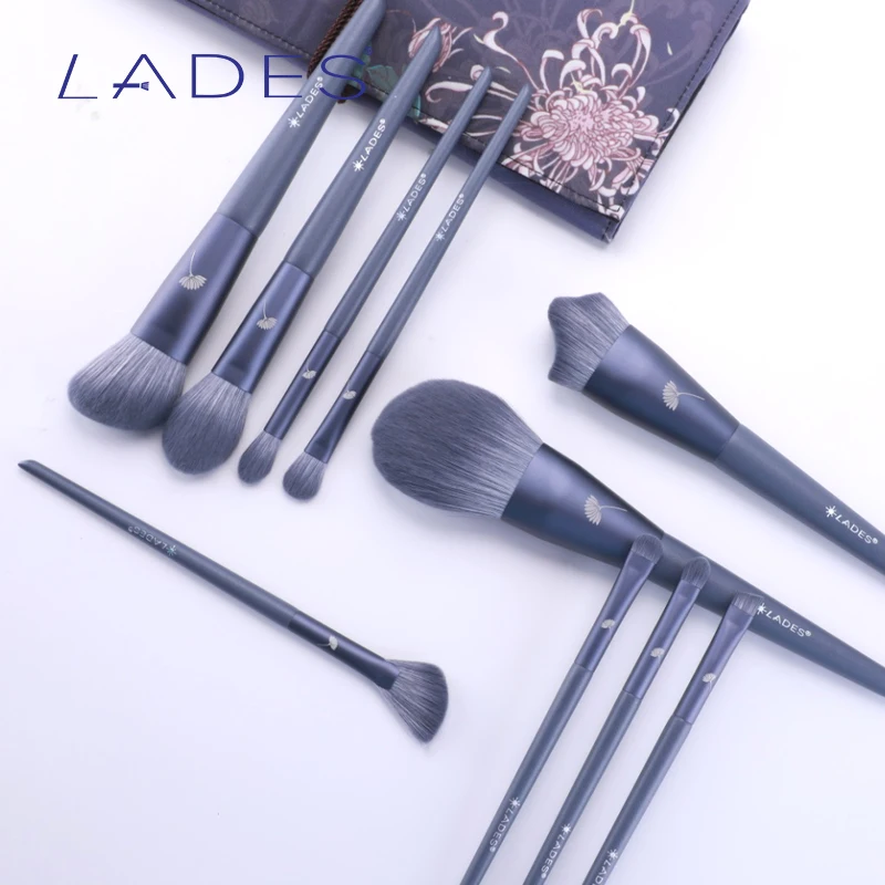 LADES 10PCS Makeup Brushes Sets Powder Sculpting Foundation Eyeshadow Blush Make up Brush Beauty Tool With Pouch