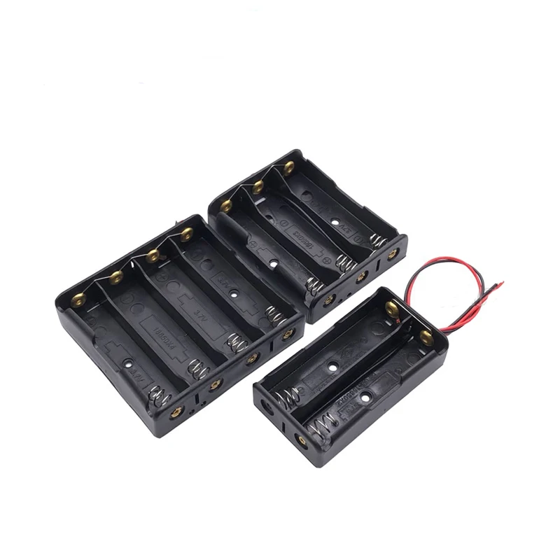 

10pcs/lot 2x 3x 4x 18650 3.7V Batteries Holder Storage Box Case With Wire Leads 2 3 4 Slots Plastic Battery Shell