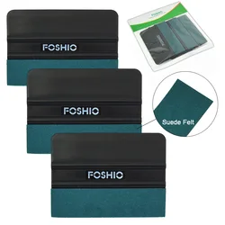 FOSHIO 3/6pcs Wrapping Squeegee Suede Felt Edge Scraper For Carbon Fiber Film Install Car Sticker Removal Window Tint Cleaning