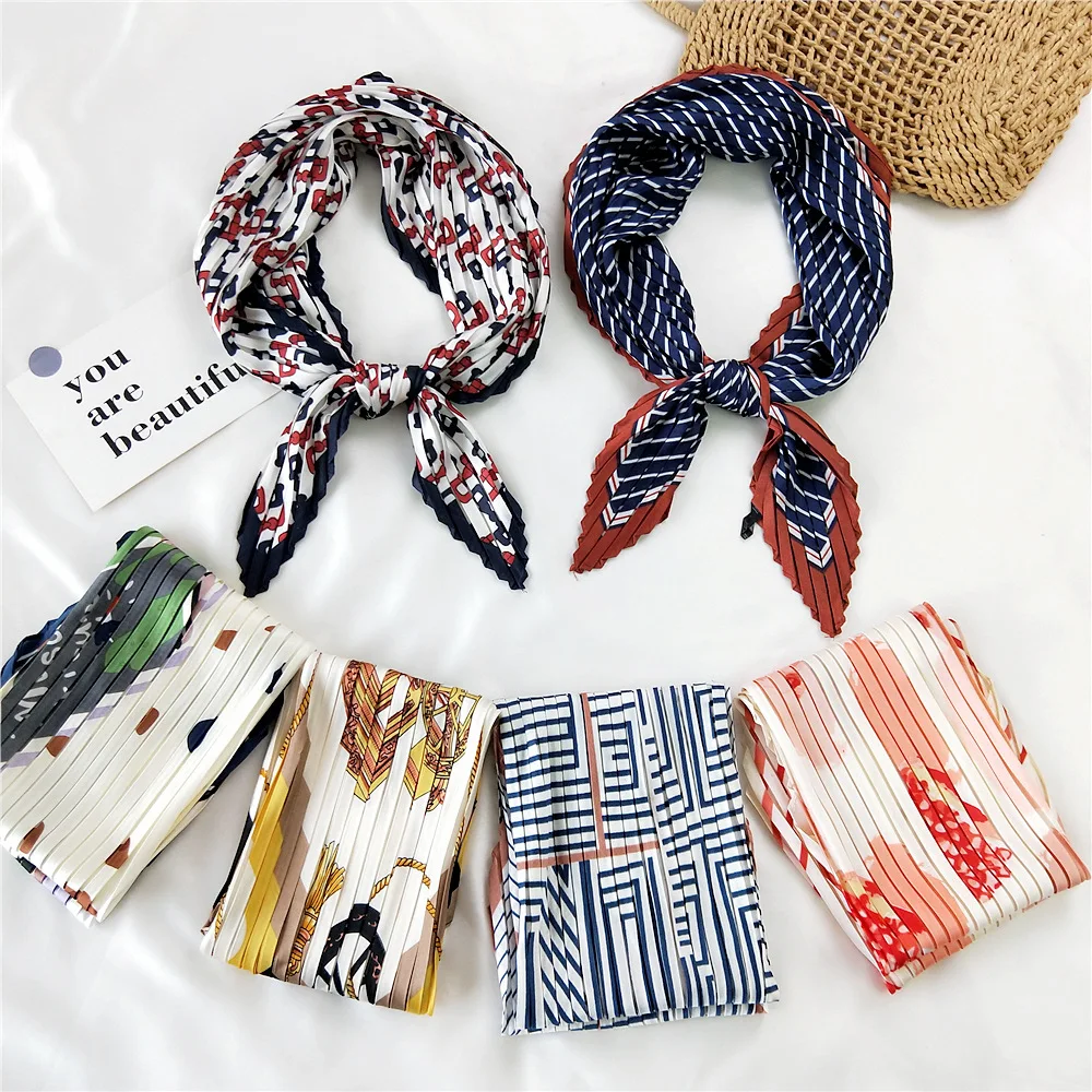 

The New 70cm Fold Small Square Scarf Silk Scarf Women's Neck Guard Around the Neck Thin Scarf Sunscreen Gauze Collocation Shirt