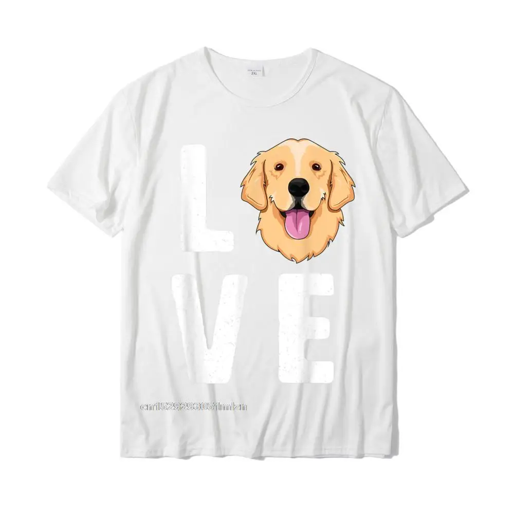 LOVE Golden Retrievers T-Shirt For Women Dog Pet Gift T-Shirt Cool Tops Tees Cotton Mens T Shirt Cool Discount