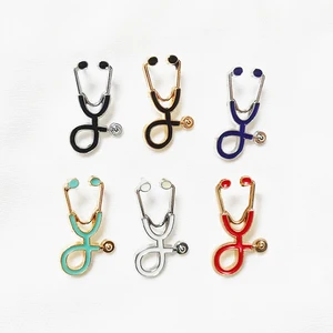 Ärzte Krankenschwestern Mini Stethoskop Broschen Broschen Pins Jacken Mantel Stellbeutel Button Collar Embleme Geschenke Medien Medien Medien 6 Hauptverkaufskrankenpflege Garrote - №1