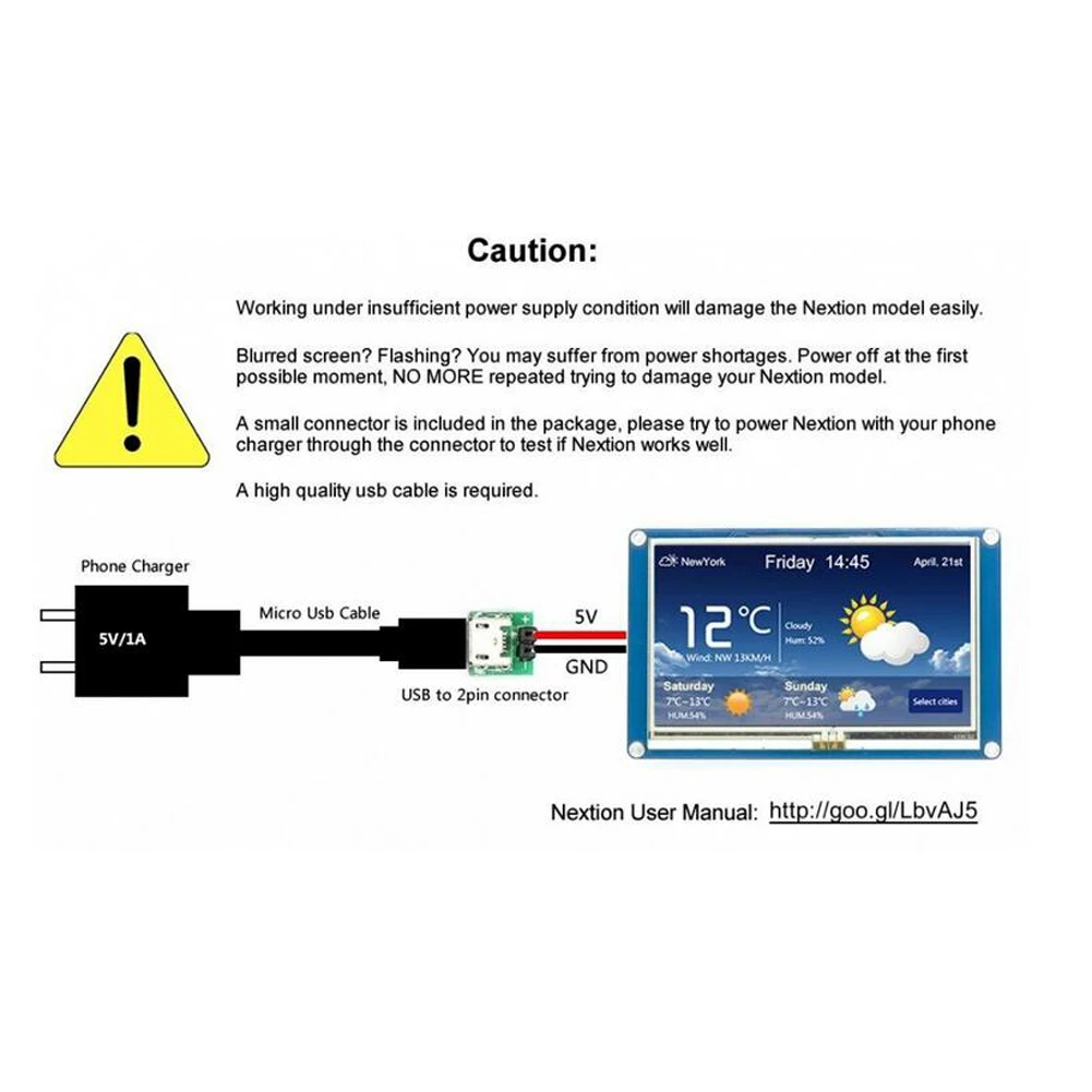 Nextion Layar Sentuh LCD USART HMI 3.2 Inci Yang Ditingkatkan NX4024K032 UNTUK Arduino Raspberry Pi dengan Casing Bening Akrilik FZ1718E