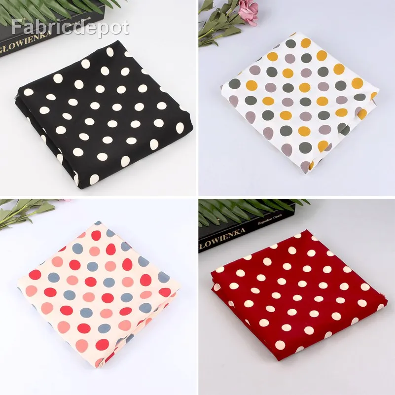 Polka Dot Stripe Printed Chiffon Impermeable for Sewing Summer Skirt Clothing Dress Drape Fabric Per Meters