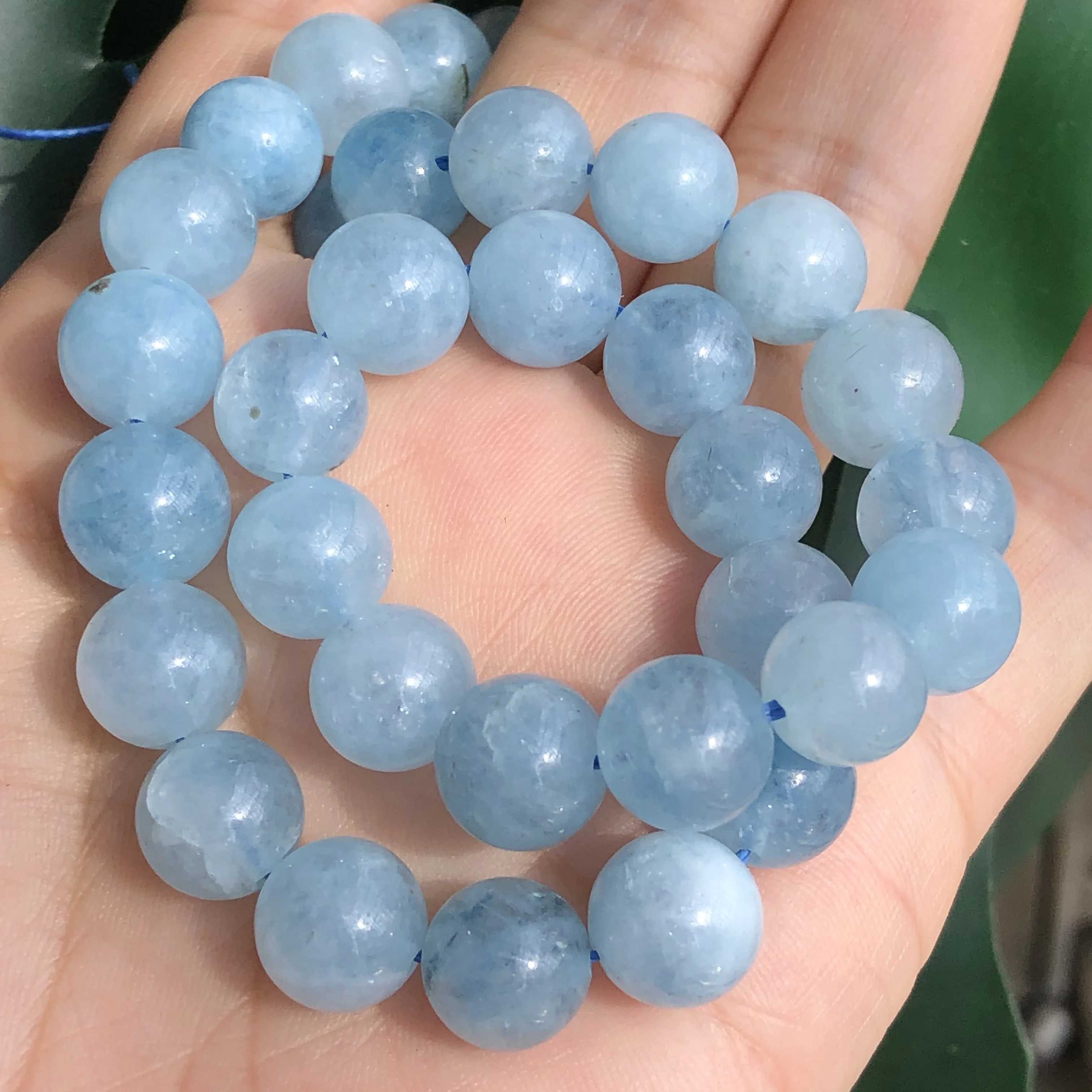 Natural Stone Aquamarines Beads Round Loose Spacer Beads For Jewelry Making DIY Bracelet Accessories 6/8/10MM 15