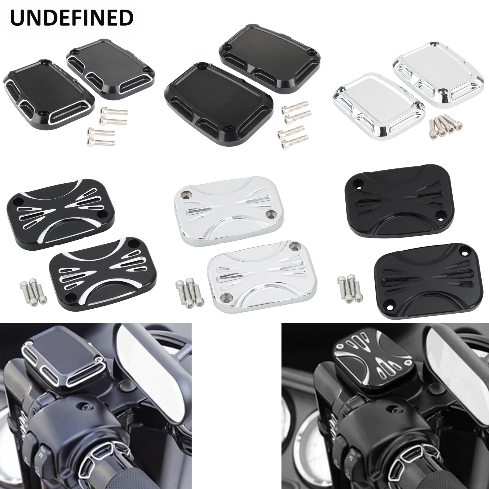 Motorcycle CNC Brake Master Cylinder Cover Front Rear For Harley Touring Road King Street Electra Glide Ultra V-Rod Night Rod