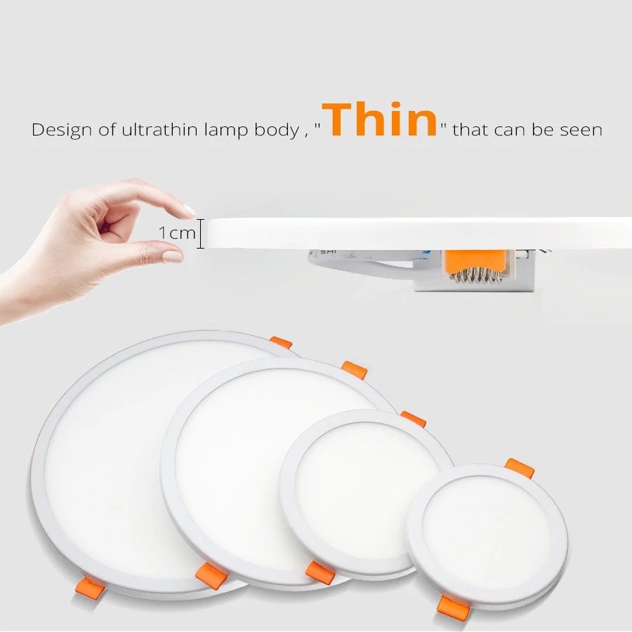 Ultra-thin LED downlight 6W 8W 15W 20W Waterproof warm white cold white embedded LED Professional spotlight ceiling light