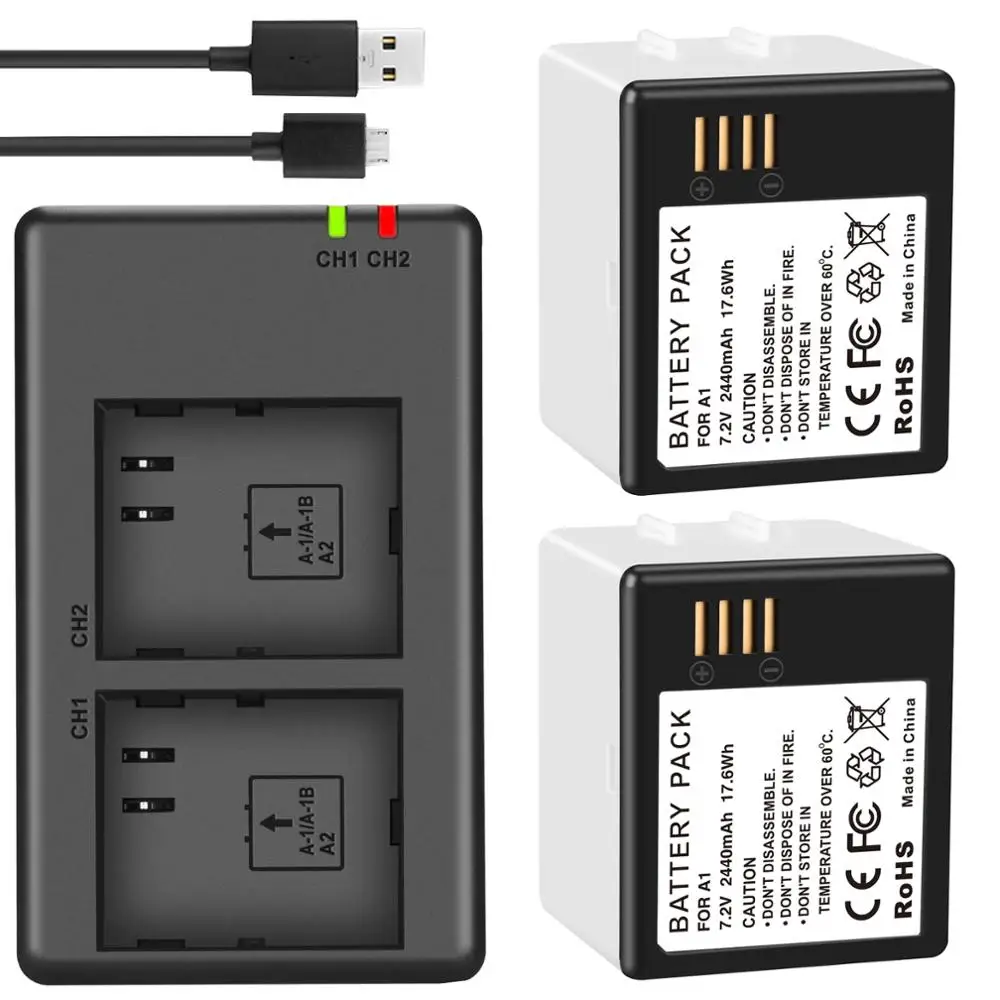 

2pcs For Arlo Pro or Pro 2 camera vma4400 Netgear A-1 battery or dual channel charger