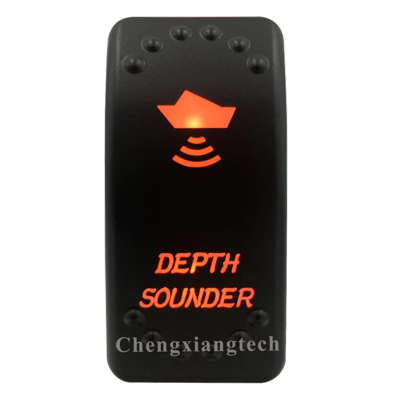 Orange Led Light - Marine Boat Rocker Switch- Laser Eatched- Depth Sounder- for Carling ARB NARVA 4X4 -Waterproof IP68