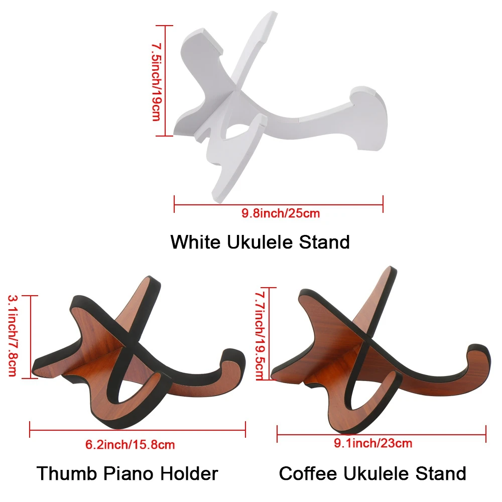 1PC Wooden/PVC Guitar Stand Rack Vertical Ukulele Display Stand Rack Anti-slip Foldable Holder Musical Strings Instrument Parts