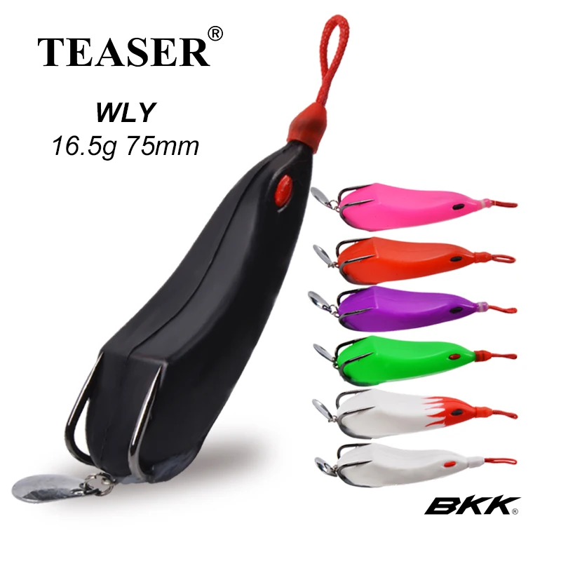 TEASER WLY 16.5g75mm Topwater Soft Frog Fishing Lure Catfish Silicone Artificial Sea Bass Trout Wobblers Crankbait With Hook