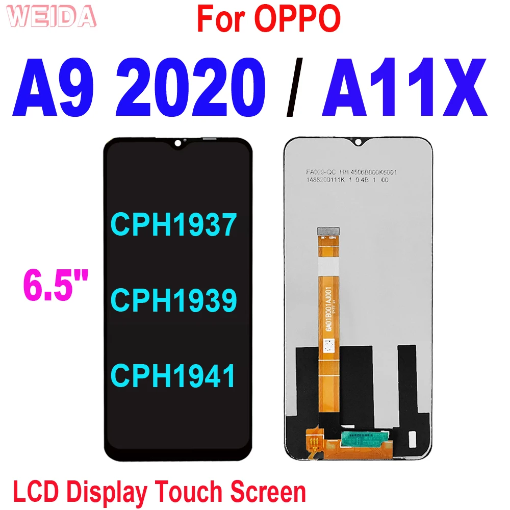 

AAA+ 6.5" LCD For OPPO A9 2020 LCD CPH1937 CPH1939 CPH1941 LCD Display Touch Screen Digitizer Assembly for OPPO A11X LCD Screen