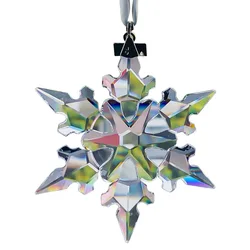 Crystal Snowflake Figurine Car Pendant Snowflake Suspension Ornaments Suncatcher Shining Star Hanging Trim Christmas Gift Decor