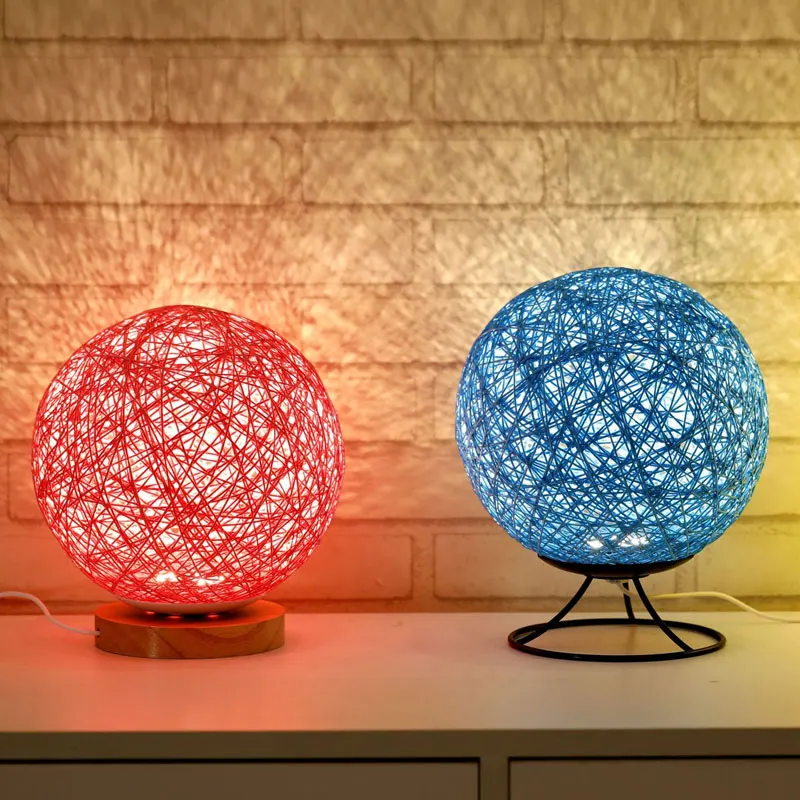 luminaria de mesa em rattan com luzes led lampada de mesa decorativa de vime moderno para quarto lua e noite 01