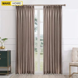 Shiny Silk Touch Feeling Curtains for Bedroom Living Room Solid Color Semi Blackout Modern Window Curtains Pannel Blinds