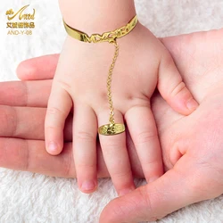 ANIID bracciale per bambini anello a catena braccialetti per polsini lisci per neonati nome personalizzato gioielli in rame per bambini regalo di compleanno per bambina regolabile