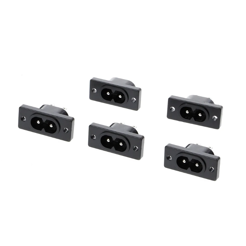 5 sztuk/1 zestaw IEC320 C8 wtyczka zasilania czarny 2 wtyczka terminalowa zasilania AC gniazdo wejściowe 250 V 2.5A gorąca sprzęt elektryczny