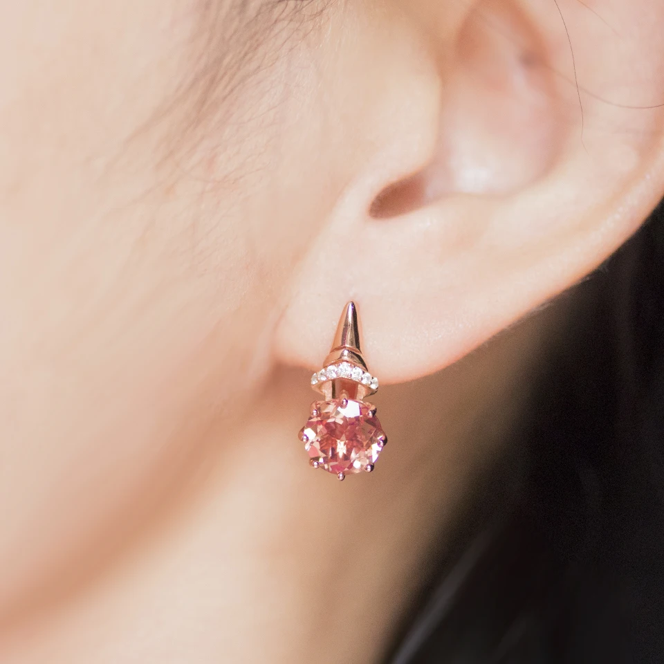 Bolai Turkish Zultanite Stud Clasp Earrings 925 Sterling Silver 8.0mm Color Changing Nano Diaspore Gemstone Jewelry Women Girl