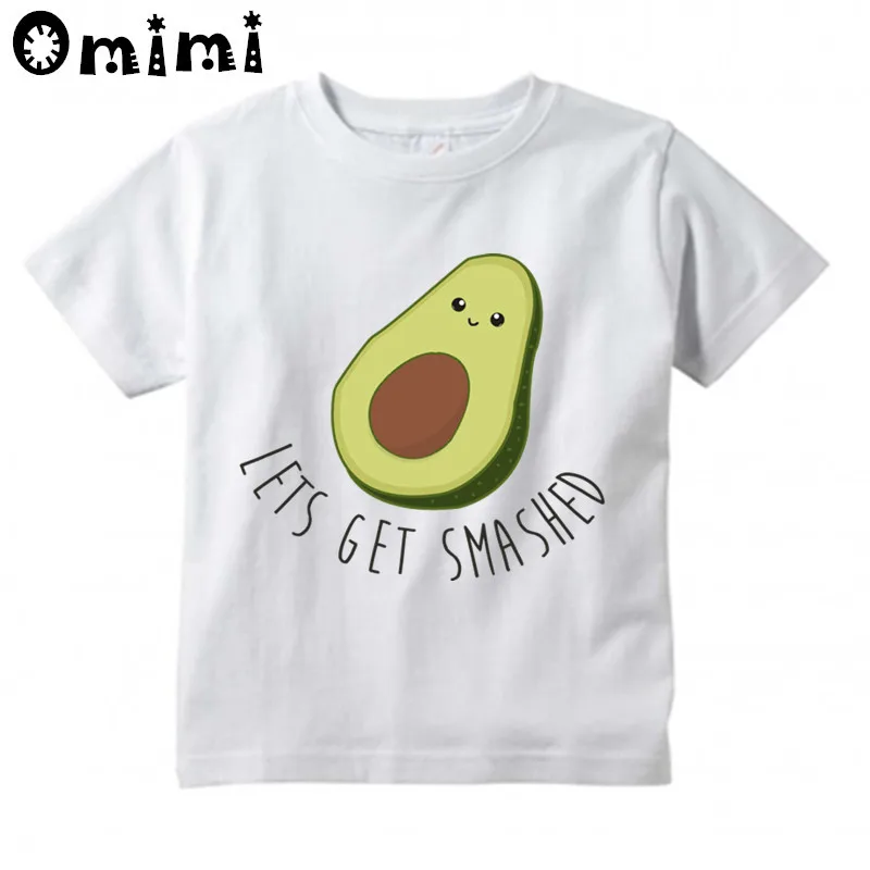 Kids Dabbing Avocado With Sunglasses Design T Shirt Boys and Girls Great Casual Short Sleeve Tops Children's Funny T-Shirt