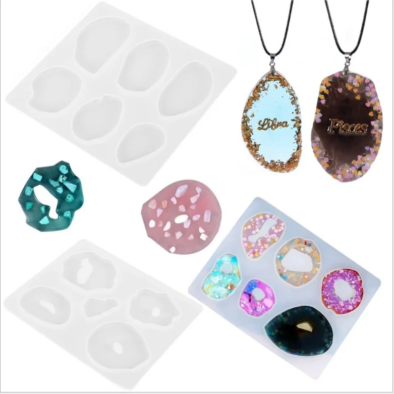 DIY UV Resin Mold Jewelry Molds Jewelry Accessories Handcraft Jewelry Tools Stone Pendant Shaped Silicone Jewelry Moulds