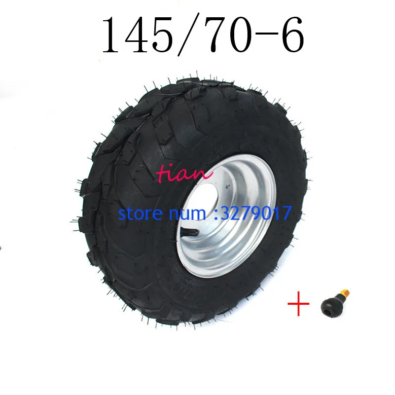 Good Quality 6 Inch ATV Wheels 145/70-6 Tire Tyre for 6 Inch Iron Wheel Rims Fits Go Kart Buggie Atv Quad