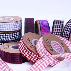 Scottish Tartan Ribbon For Crafts Woven Cotton Fabric Tape Classical Strip Check Ribbon Chocker Hair Collar 25mm, 40mm,100Yards